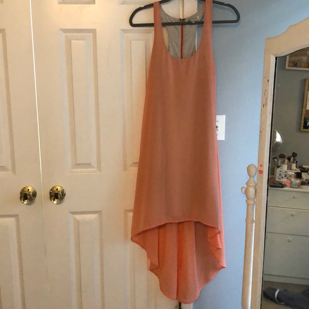 High-low dress.